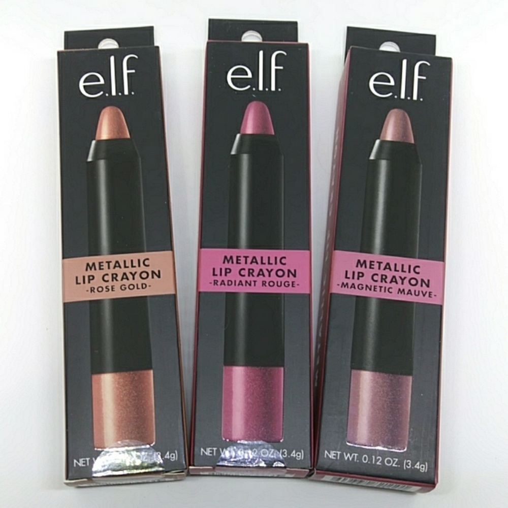 E.L.F Metallic Lip Crayons - 3 Piece Bundle